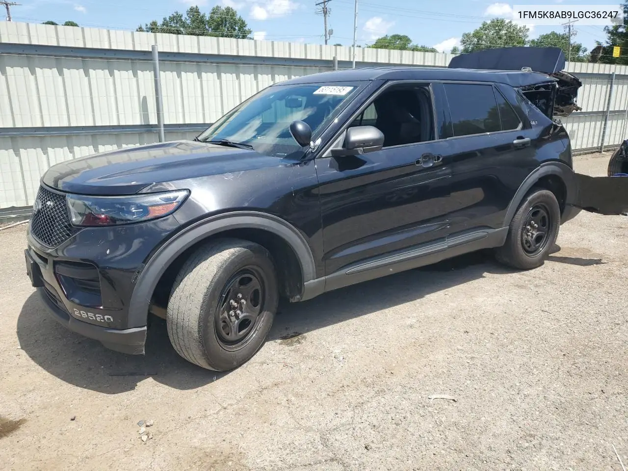 2020 Ford Explorer Police Interceptor VIN: 1FM5K8AB9LGC36247 Lot: 63115195