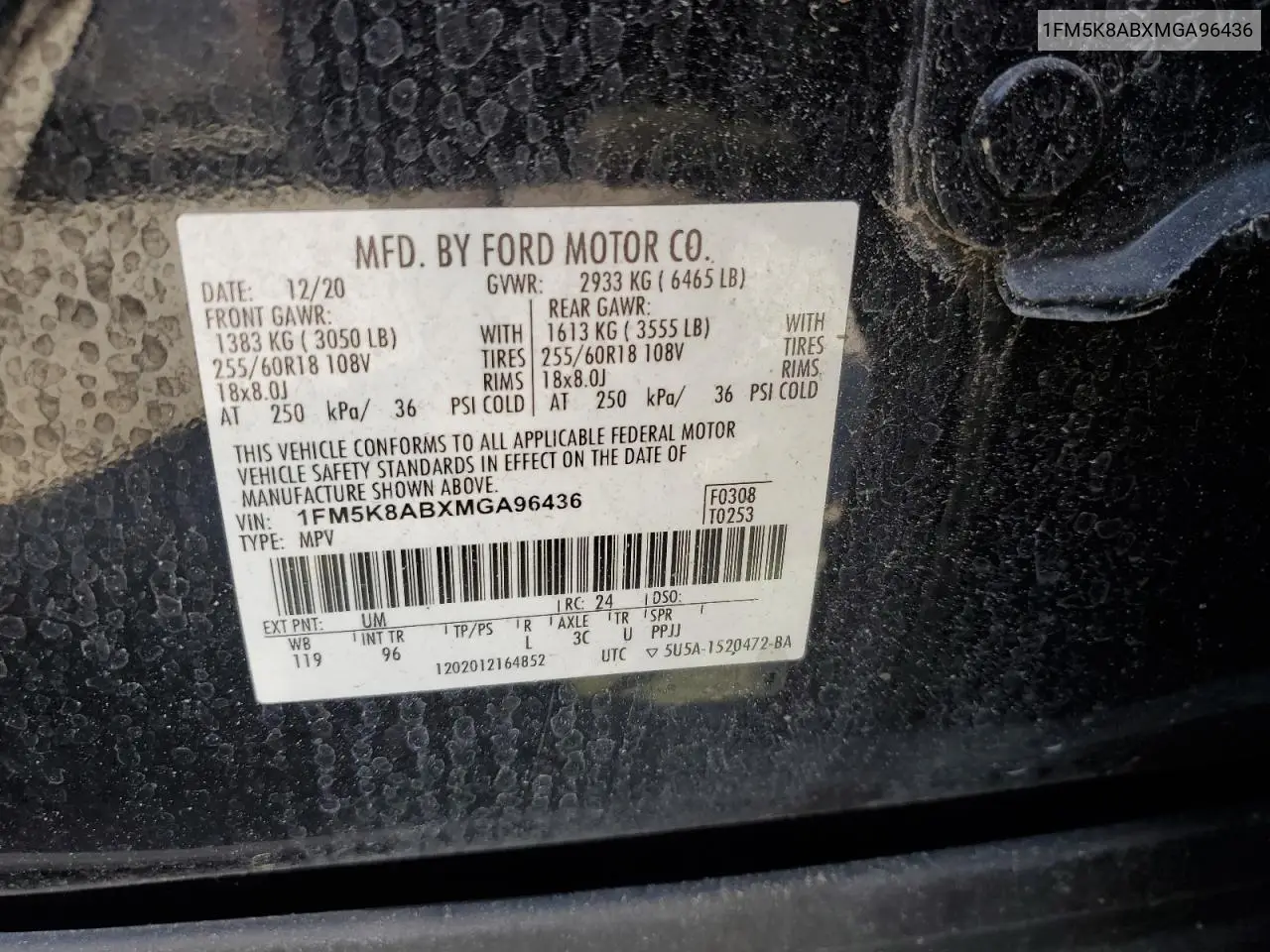 2021 Ford Explorer Police Interceptor VIN: 1FM5K8ABXMGA96436 Lot: 48943685