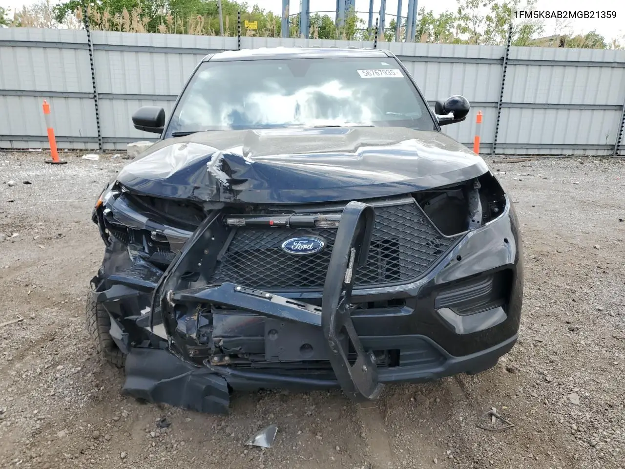 2021 Ford Explorer Police Interceptor VIN: 1FM5K8AB2MGB21359 Lot: 56767935