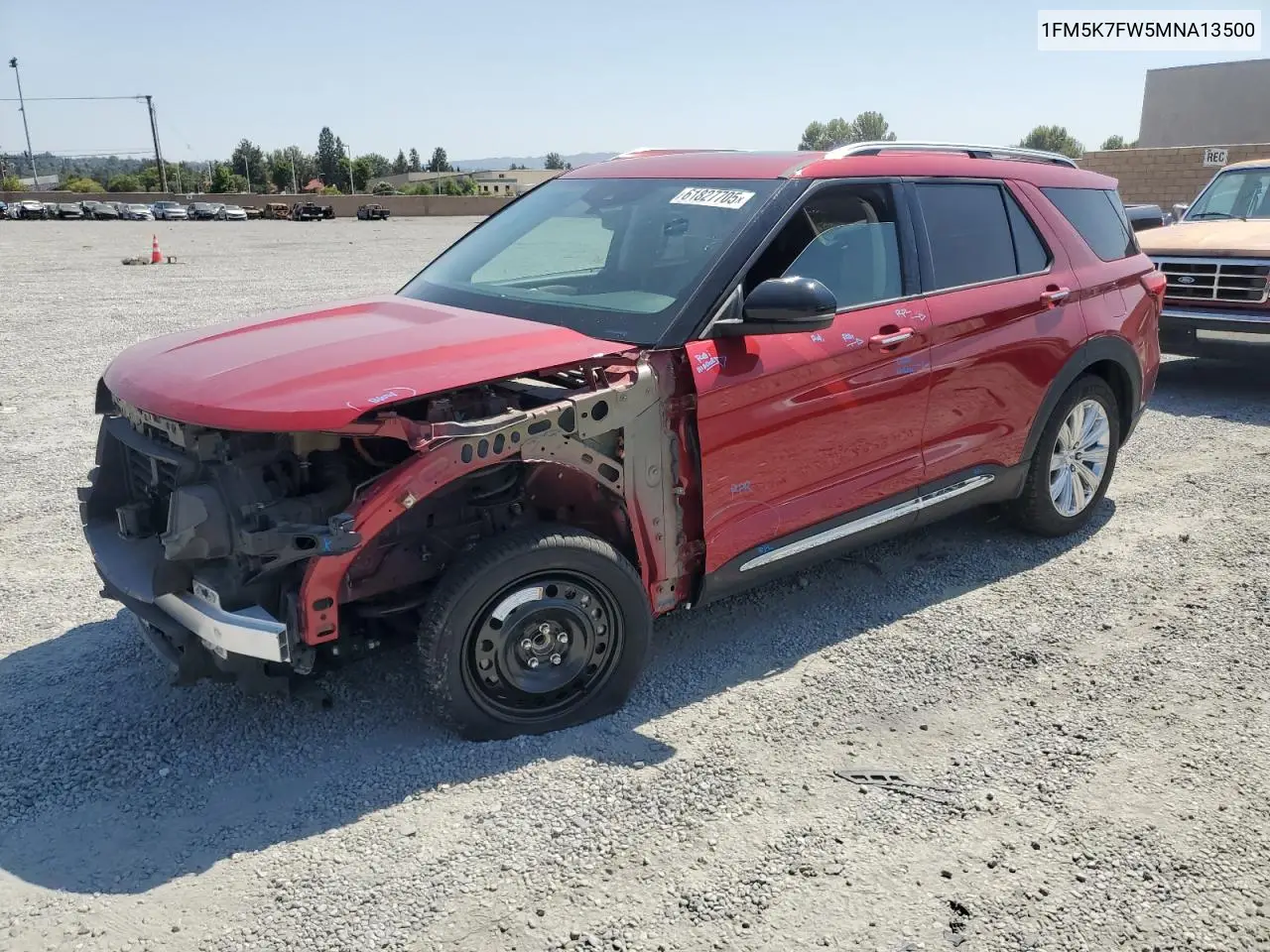 2021 Ford Explorer Limited VIN: 1FM5K7FW5MNA13500 Lot: 61827705