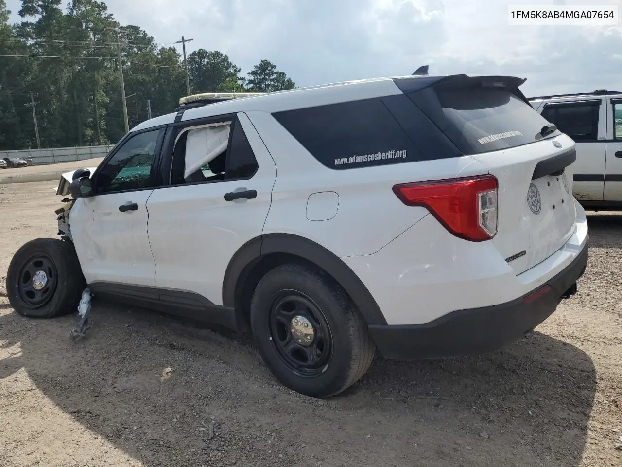 2021 Ford Explorer Police Interceptor VIN: 1FM5K8AB4MGA07654 Lot: 62015655