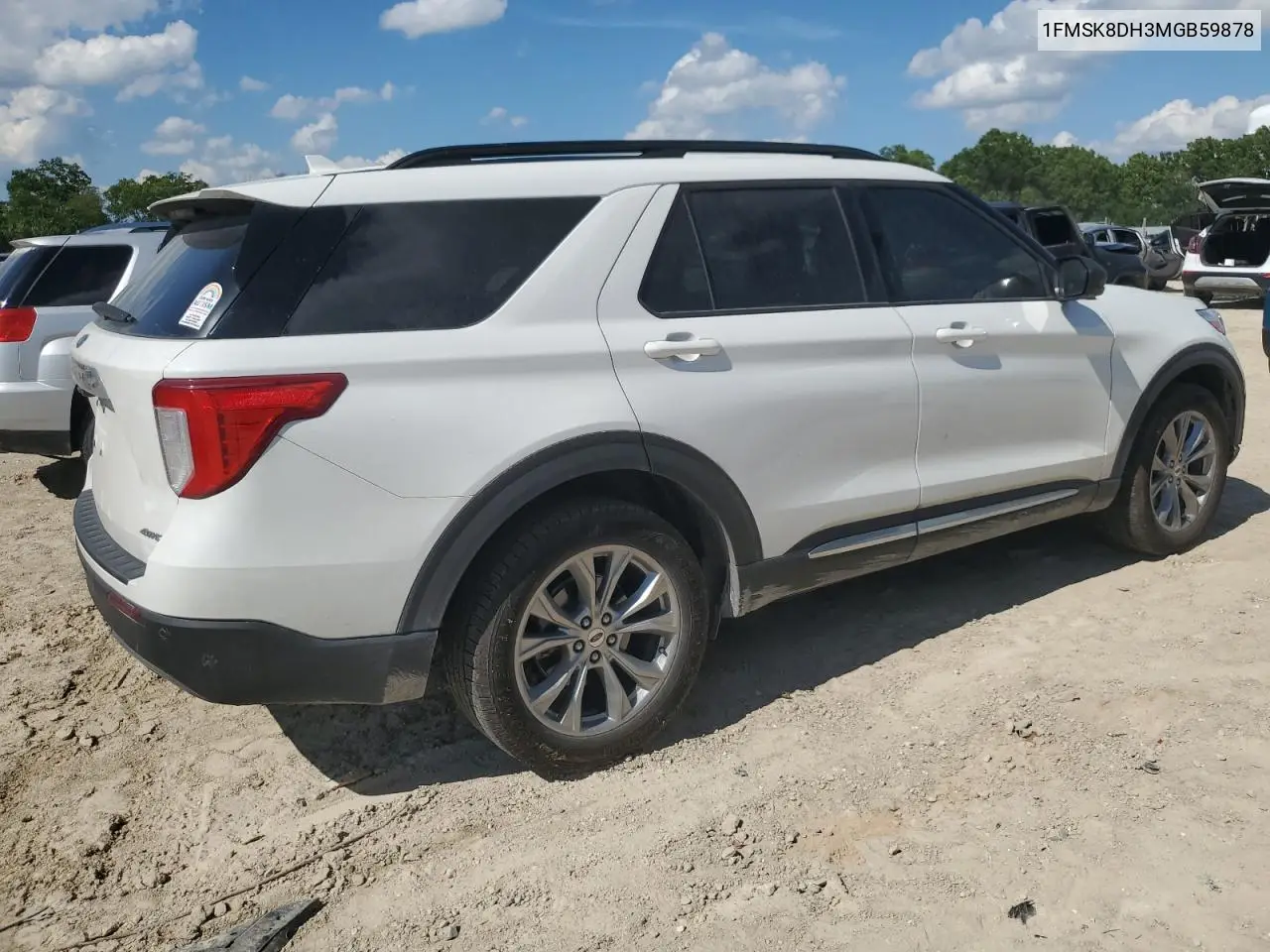 2021 Ford Explorer Xlt VIN: 1FMSK8DH3MGB59878 Lot: 62293625