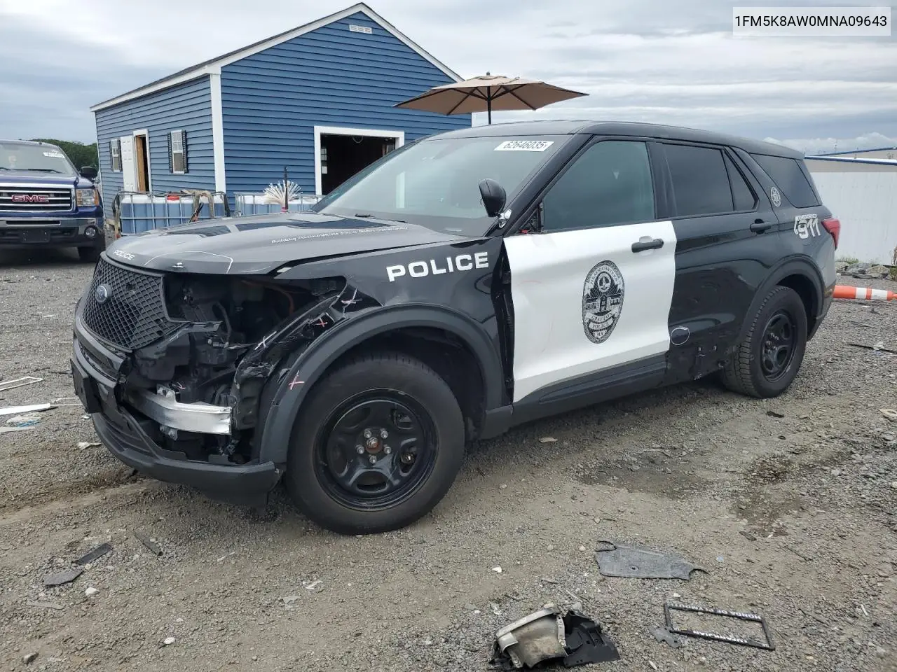2021 Ford Explorer Police Interceptor VIN: 1FM5K8AW0MNA09643 Lot: 62646035