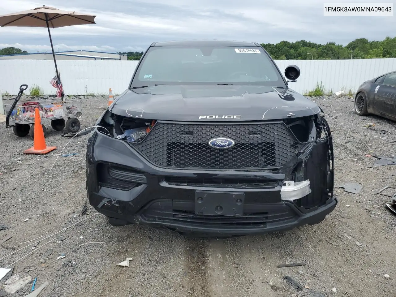 2021 Ford Explorer Police Interceptor VIN: 1FM5K8AW0MNA09643 Lot: 62646035