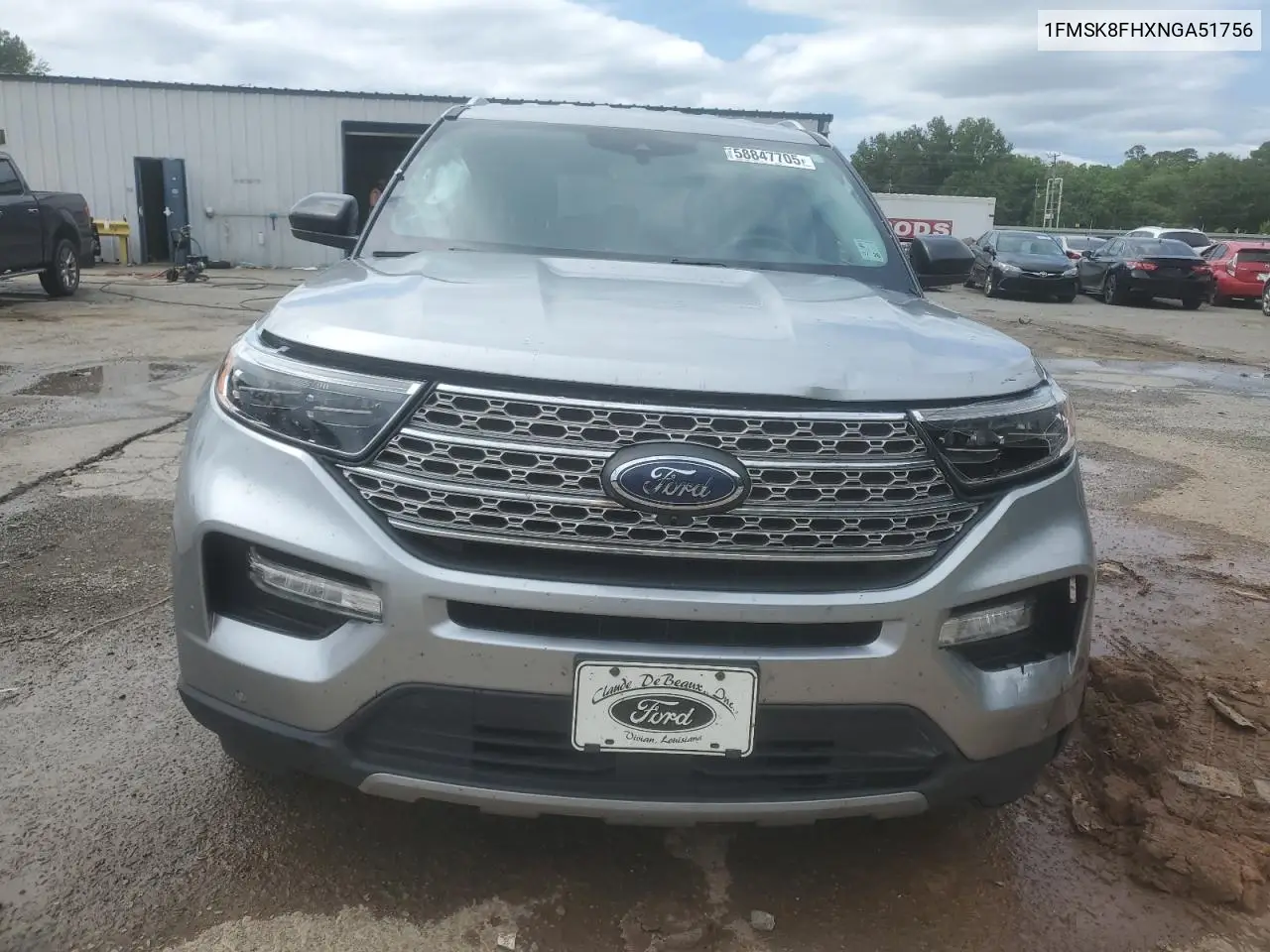 2022 Ford Explorer Limited VIN: 1FMSK8FHXNGA51756 Lot: 58847705
