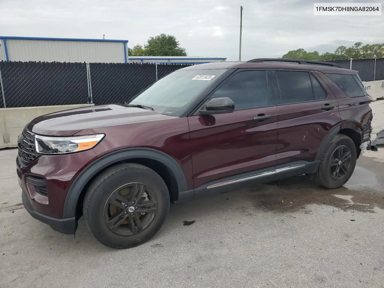 2022 Ford Explorer Xlt VIN: 1FMSK7DH8NGA82064 Lot: 62813425