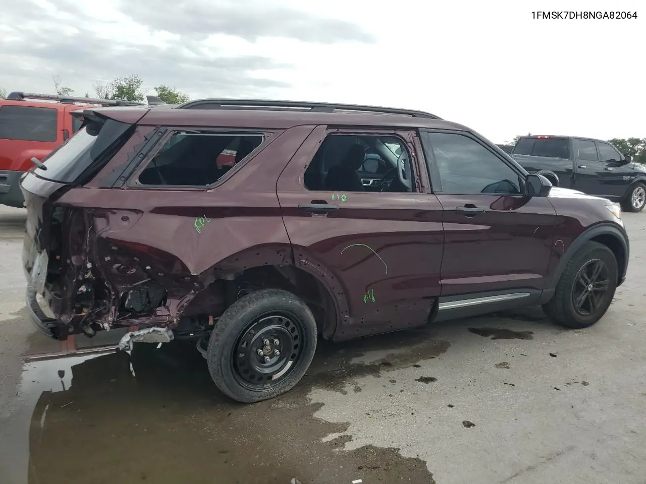 2022 Ford Explorer Xlt VIN: 1FMSK7DH8NGA82064 Lot: 62813425