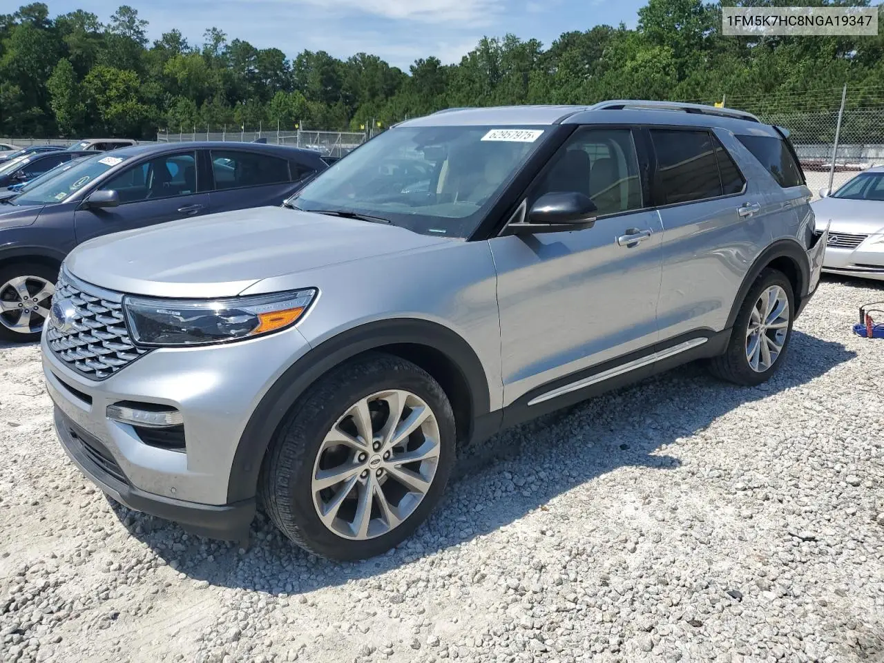 2022 Ford Explorer Platinum VIN: 1FM5K7HC8NGA19347 Lot: 62957975