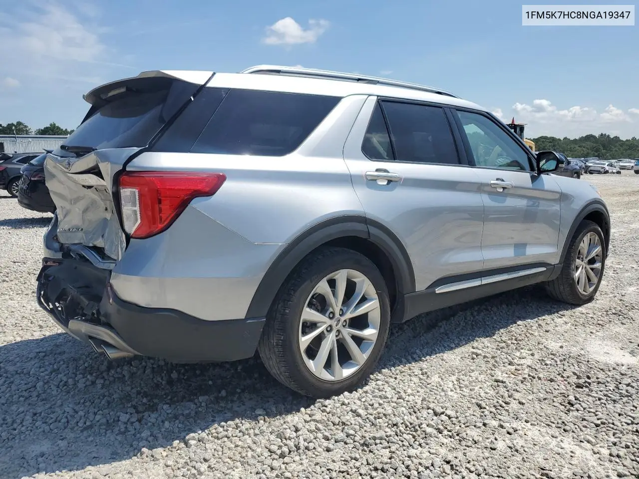 2022 Ford Explorer Platinum VIN: 1FM5K7HC8NGA19347 Lot: 62957975