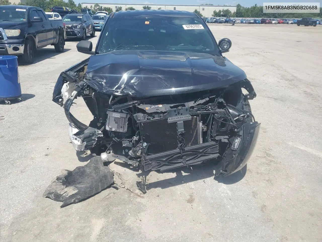 2022 Ford Explorer Police Interceptor VIN: 1FM5K8AB3NGB20688 Lot: 62962805