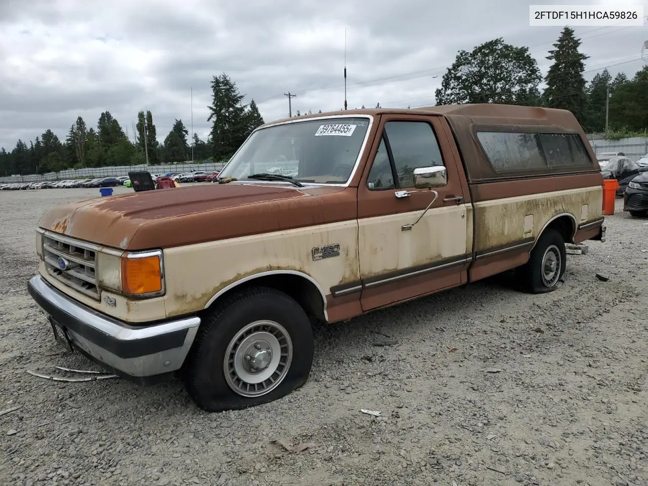 1987 Ford F150 VIN: 2FTDF15H1HCA59826 Lot: 59764455