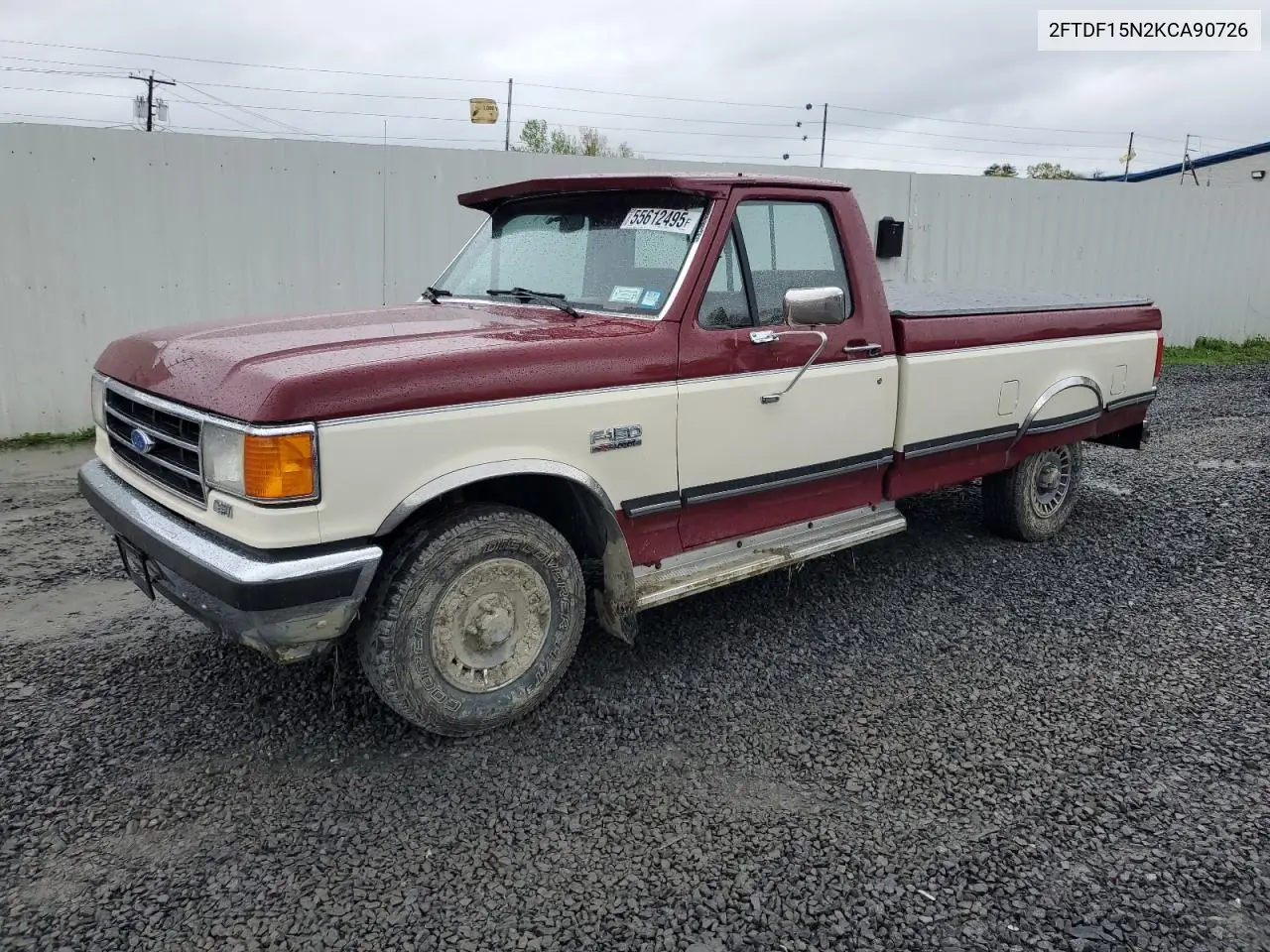 1989 Ford F150 VIN: 2FTDF15N2KCA90726 Lot: 55612495
