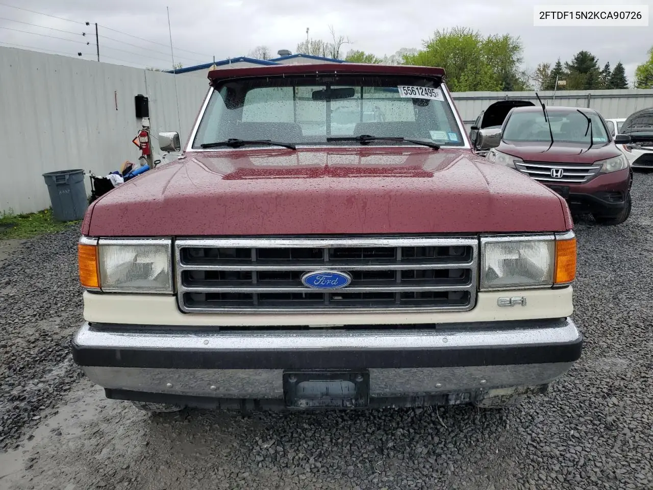 1989 Ford F150 VIN: 2FTDF15N2KCA90726 Lot: 55612495