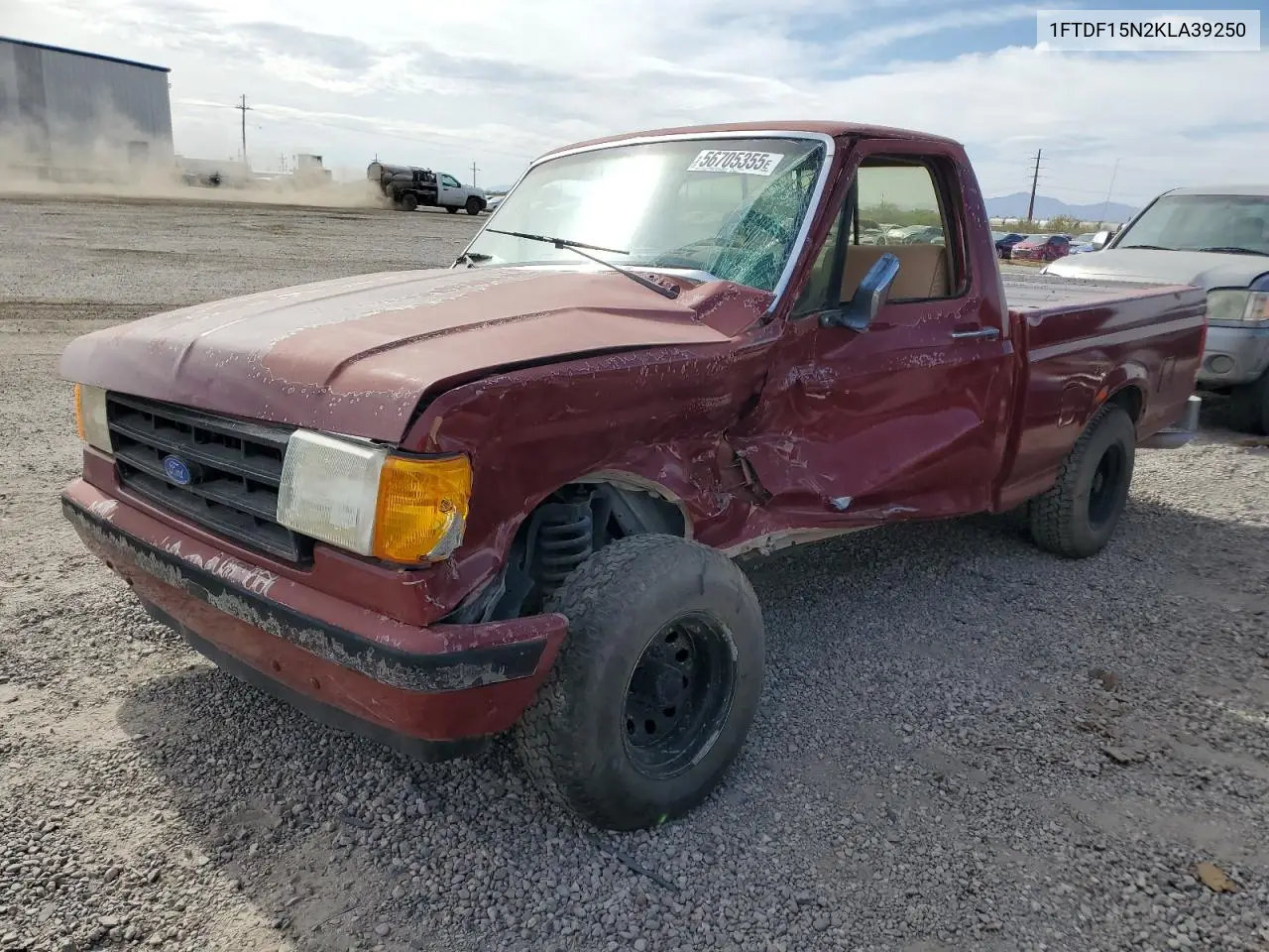 1989 Ford F150 VIN: 1FTDF15N2KLA39250 Lot: 56705355
