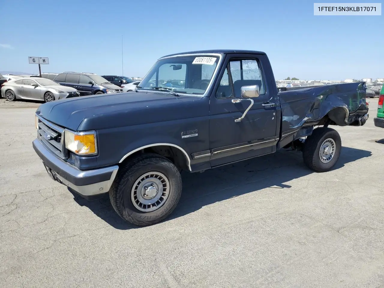 1989 Ford F150 VIN: 1FTEF15N3KLB17071 Lot: 63061105