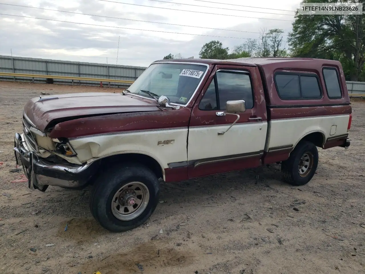 1990 Ford F150 VIN: 1FTEF14N9LNB23626 Lot: 53718075