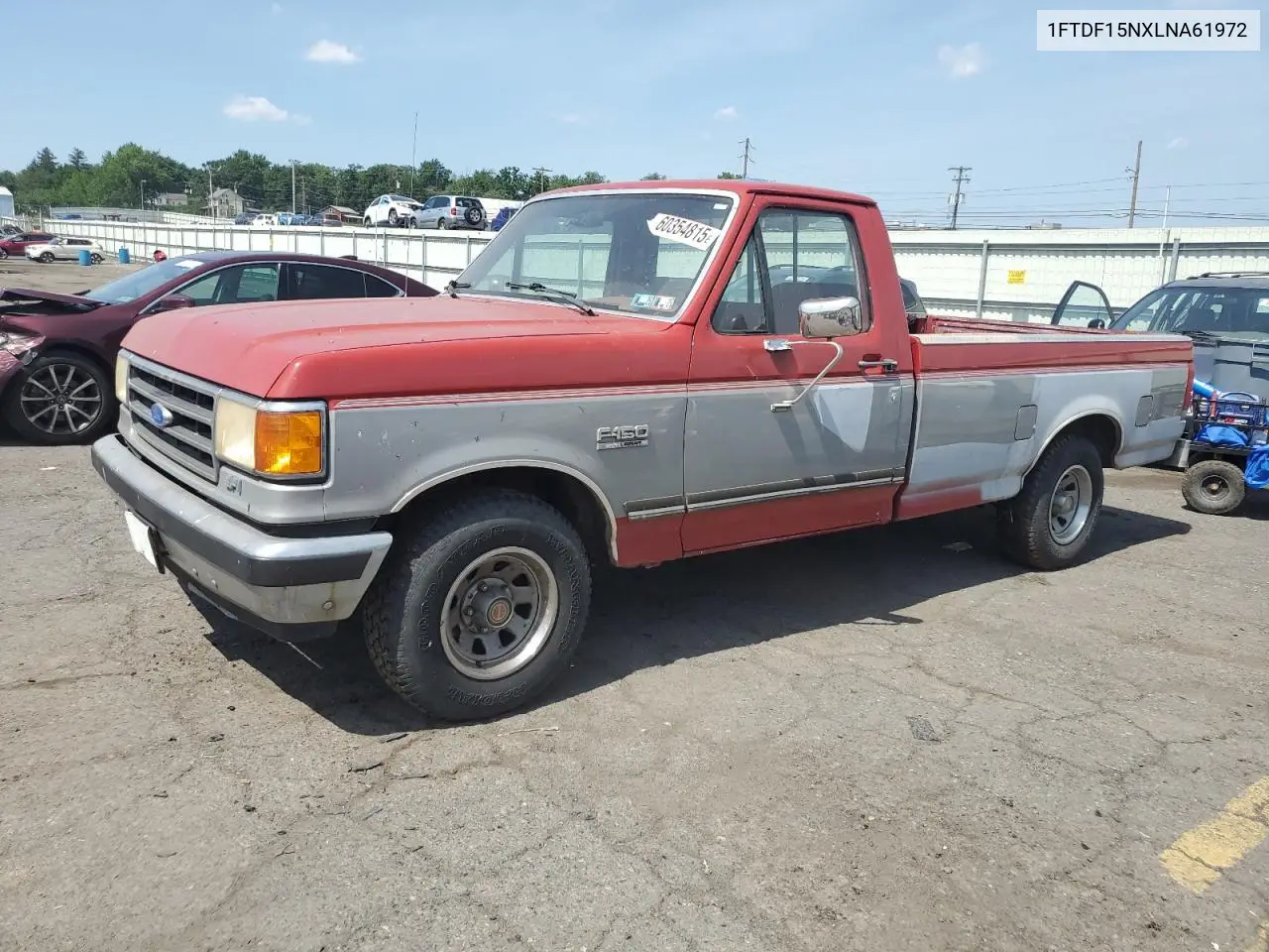 1990 Ford F150 VIN: 1FTDF15NXLNA61972 Lot: 60354815