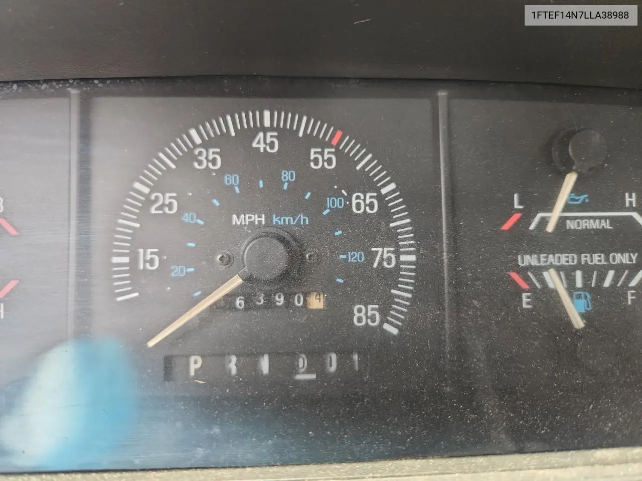 1990 Ford F150 VIN: 1FTEF14N7LLA38988 Lot: 61417455