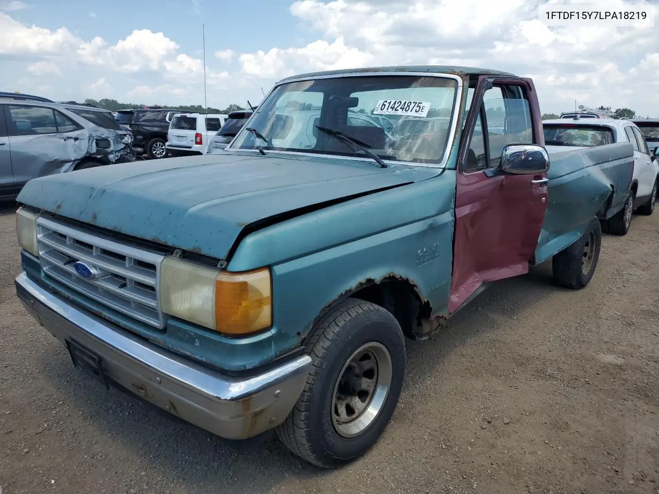 1990 Ford F150 VIN: 1FTDF15Y7LPA18219 Lot: 61424875