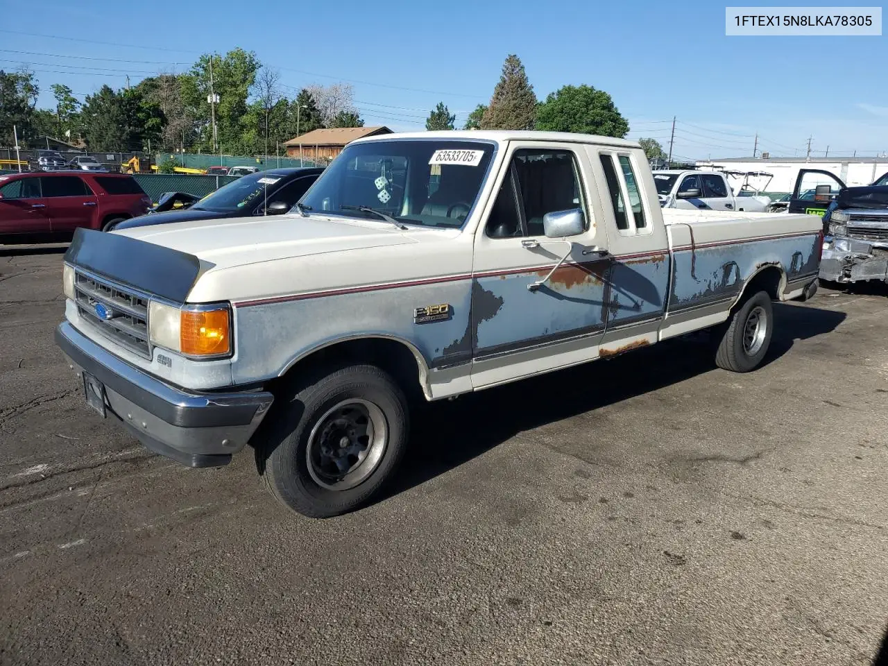 1990 Ford F150 VIN: 1FTEX15N8LKA78305 Lot: 63533705