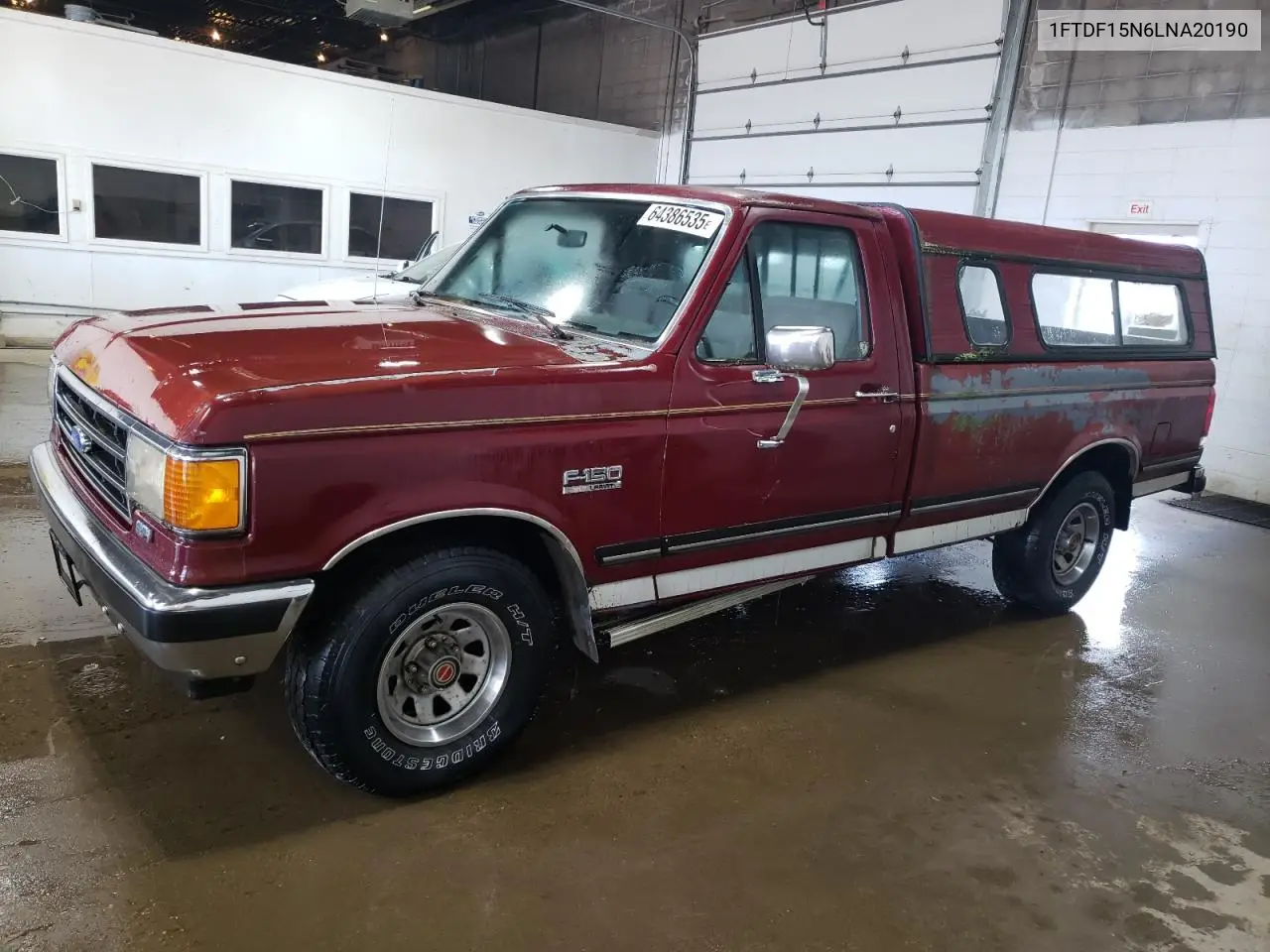 1990 Ford F150 VIN: 1FTDF15N6LNA20190 Lot: 64386535