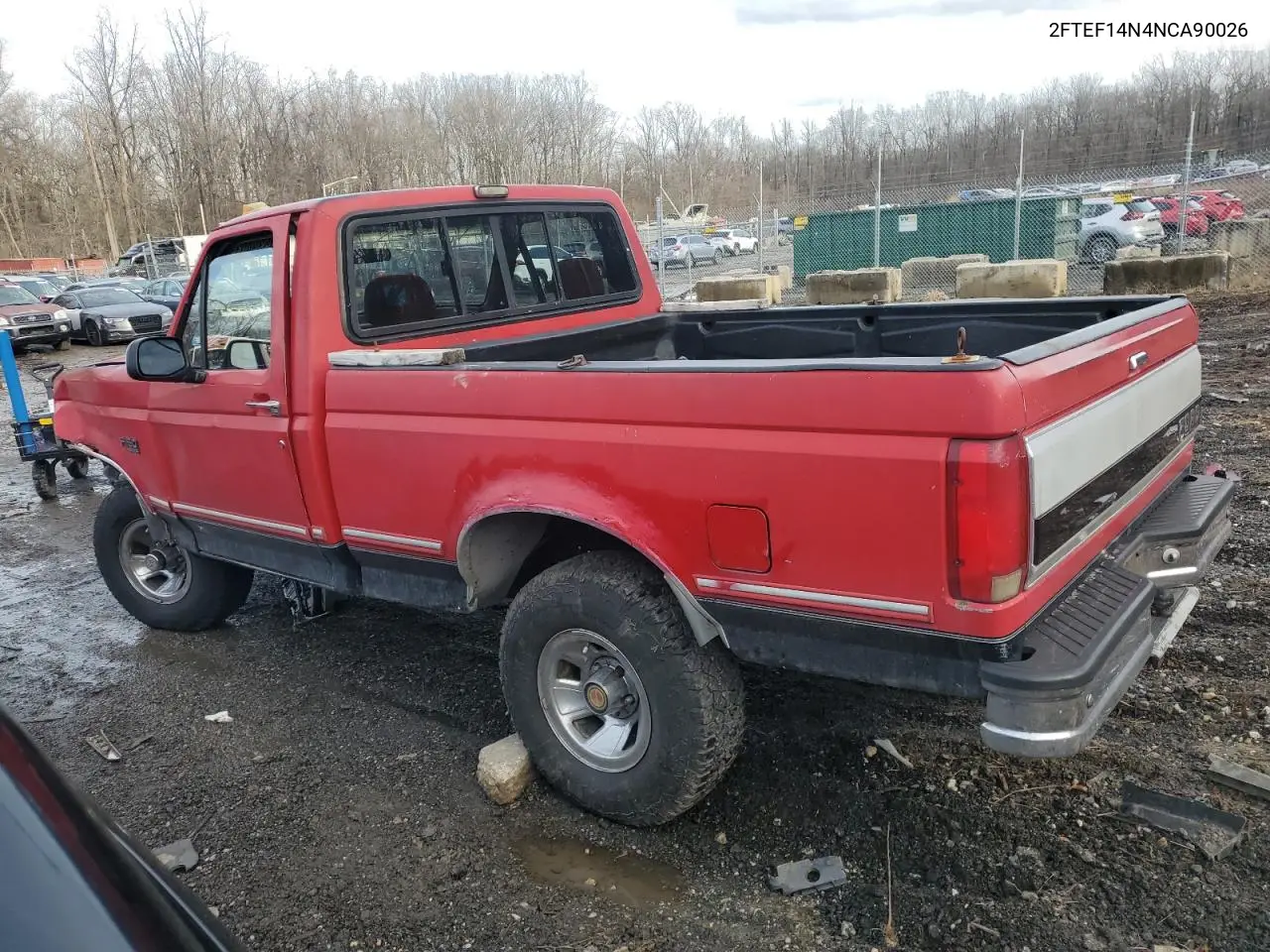 1992 Ford F150 VIN: 2FTEF14N4NCA90026 Lot: 45394035