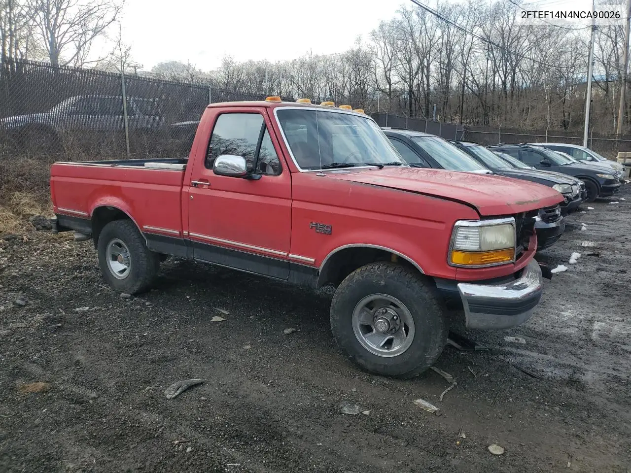 1992 Ford F150 VIN: 2FTEF14N4NCA90026 Lot: 45394035