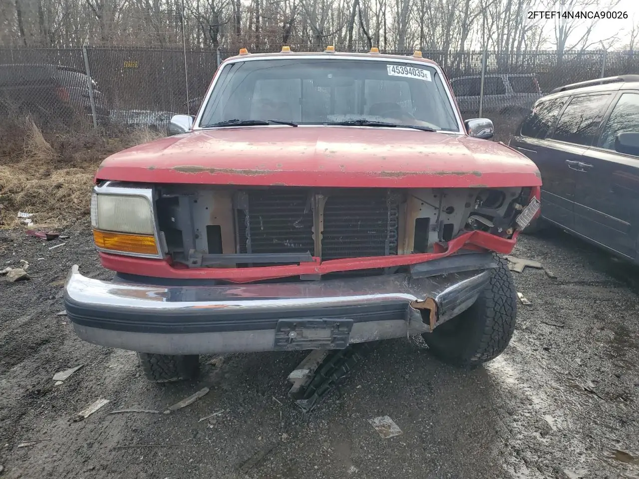 1992 Ford F150 VIN: 2FTEF14N4NCA90026 Lot: 45394035