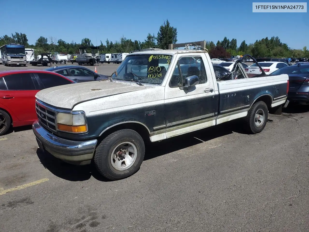1992 Ford F150 VIN: 1FTEF15N1NPA24773 Lot: 53584805