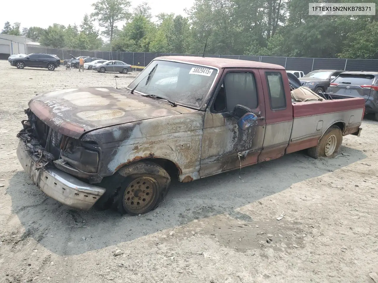 1992 Ford F150 VIN: 1FTEX15N2NKB78371 Lot: 58829415