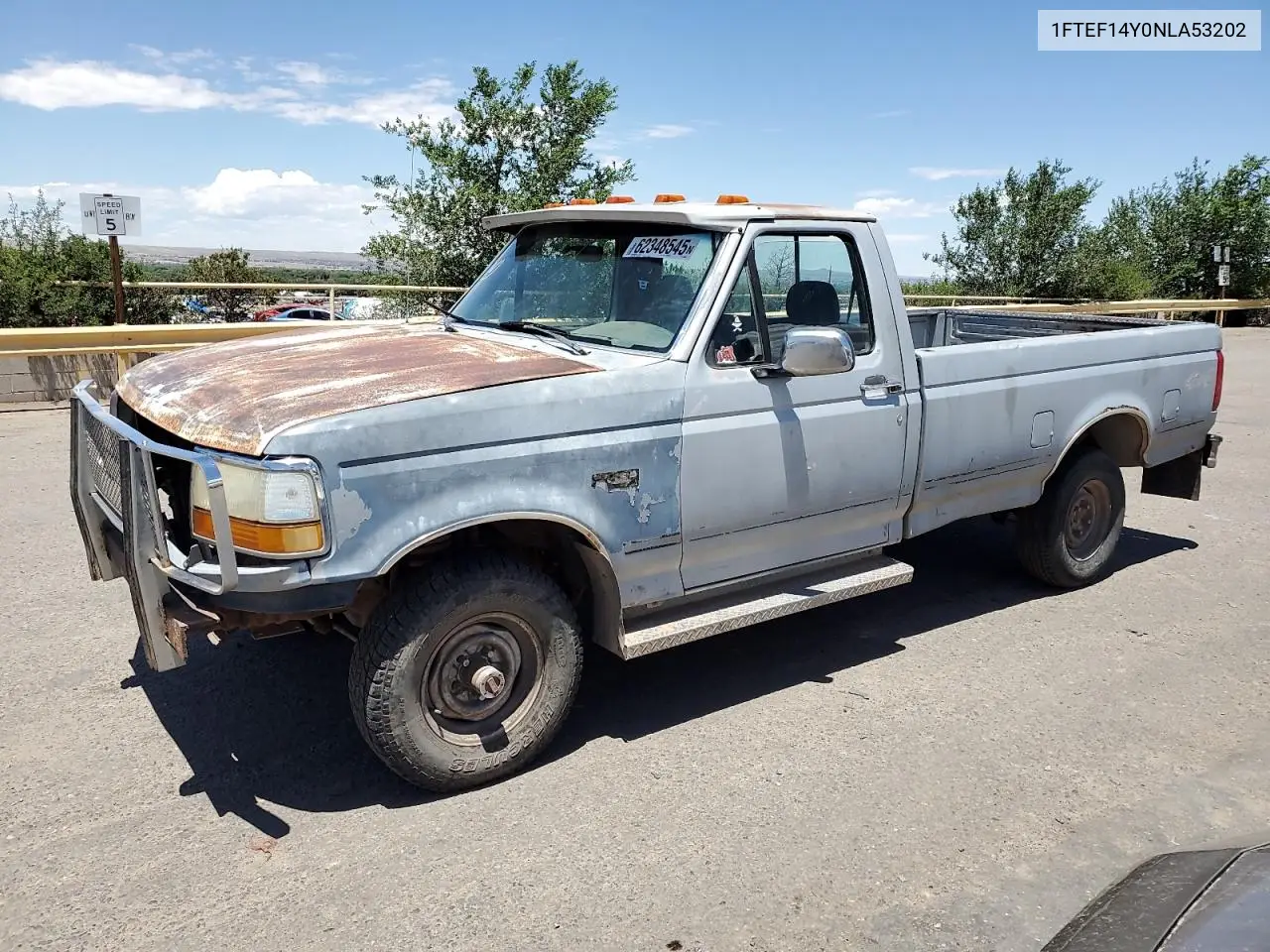 1992 Ford F150 VIN: 1FTEF14Y0NLA53202 Lot: 62348545