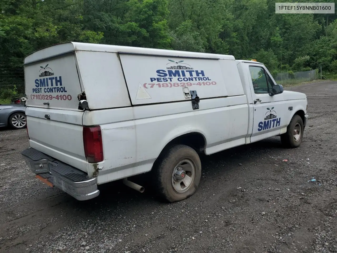 1992 Ford F150 VIN: 1FTEF15Y8NNB01600 Lot: 62353725