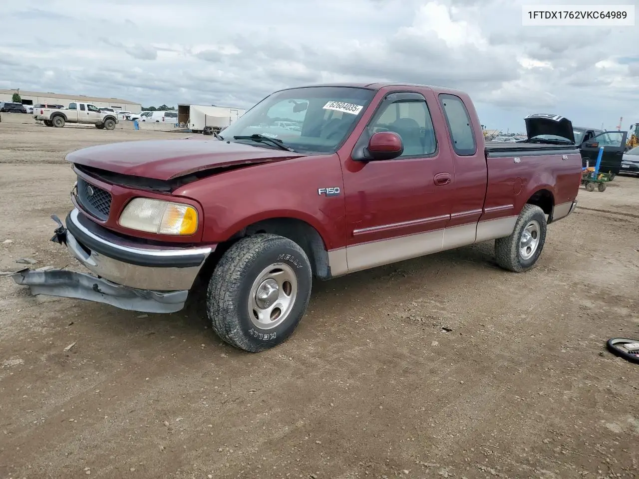 1997 Ford F150 VIN: 1FTDX1762VKC64989 Lot: 62604035