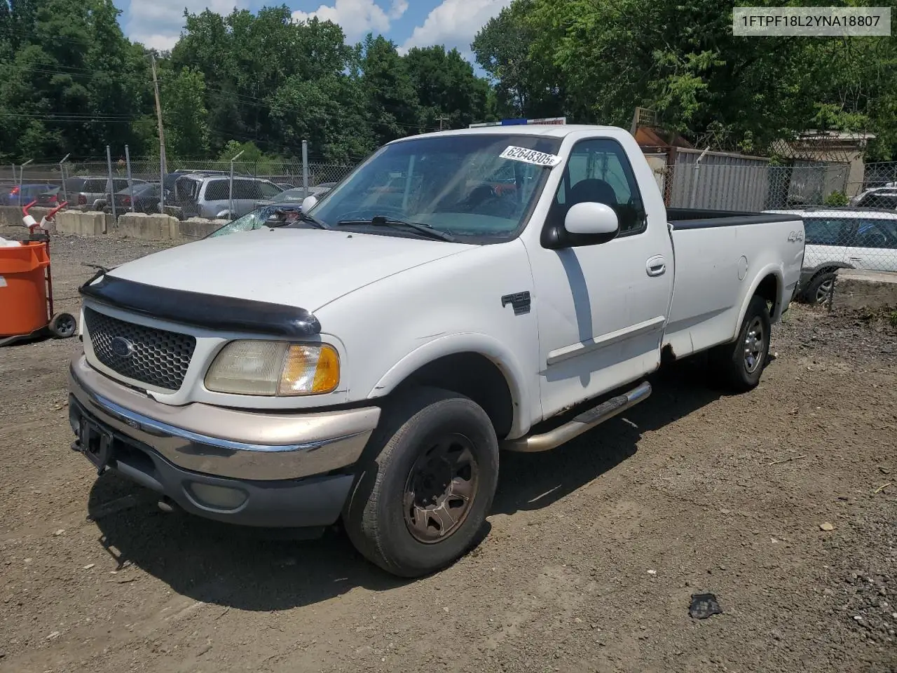 2000 Ford F150 VIN: 1FTPF18L2YNA18807 Lot: 62648305