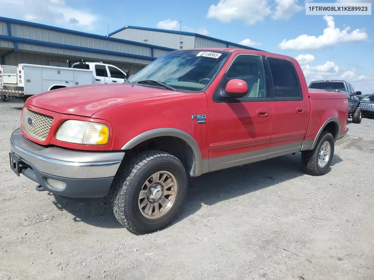 2001 Ford F150 Supercrew VIN: 1FTRW08LX1KE89923 Lot: 50106865