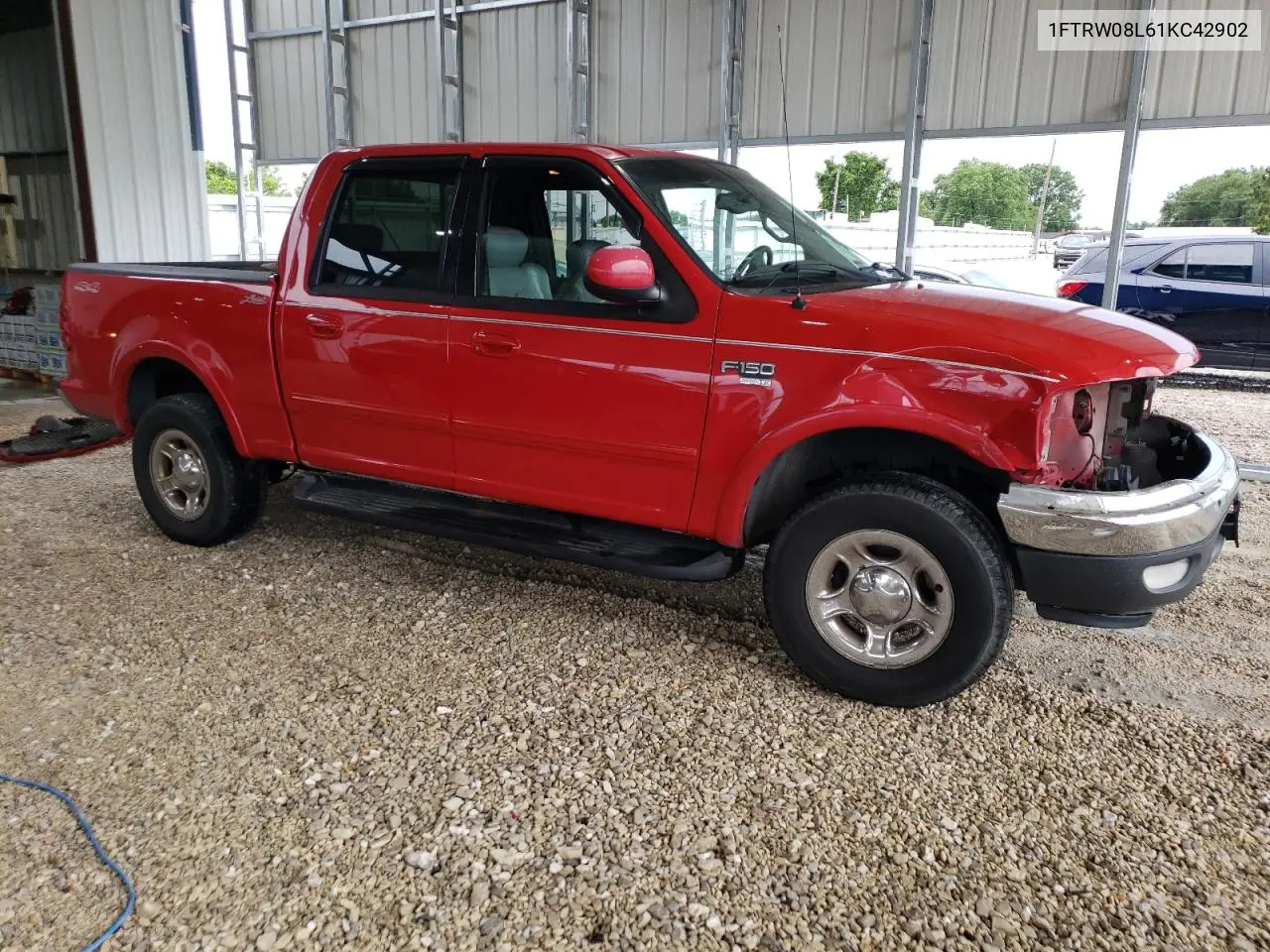 2001 Ford F150 Supercrew VIN: 1FTRW08L61KC42902 Lot: 62254905