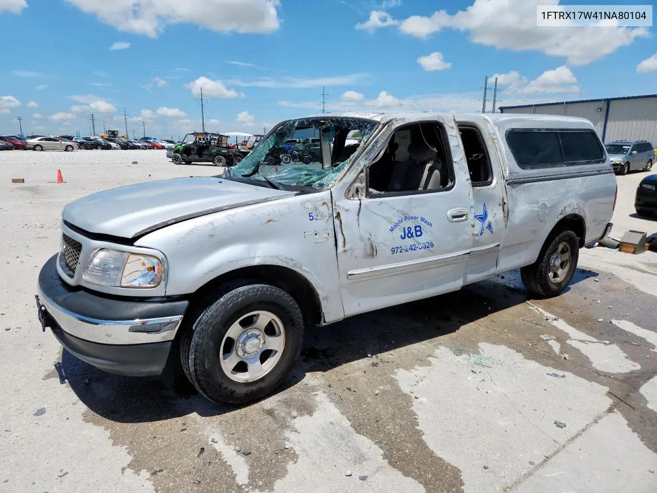 2001 Ford F150 VIN: 1FTRX17W41NA80104 Lot: 62381665