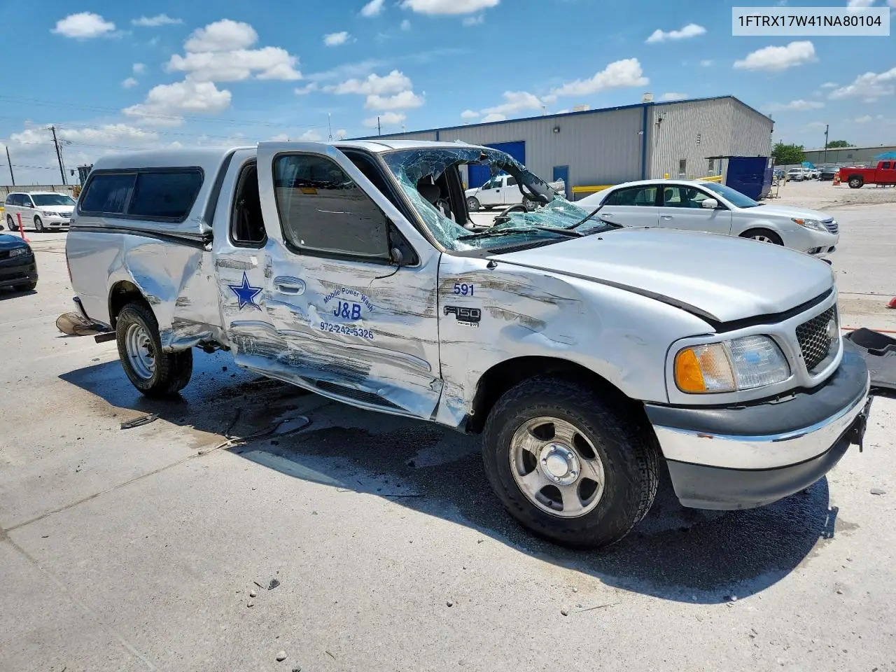2001 Ford F150 VIN: 1FTRX17W41NA80104 Lot: 62381665