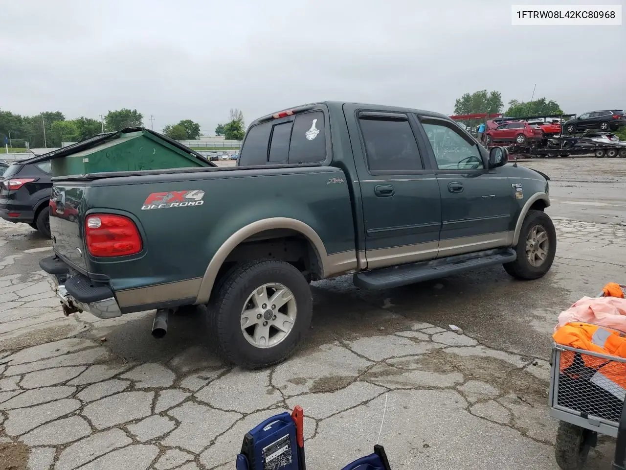 2002 Ford F150 Supercrew VIN: 1FTRW08L42KC80968 Lot: 59959845