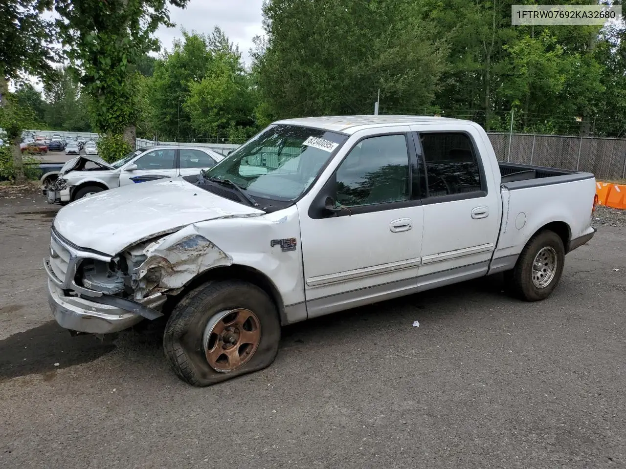 2002 Ford F150 Supercrew VIN: 1FTRW07692KA32680 Lot: 62340895