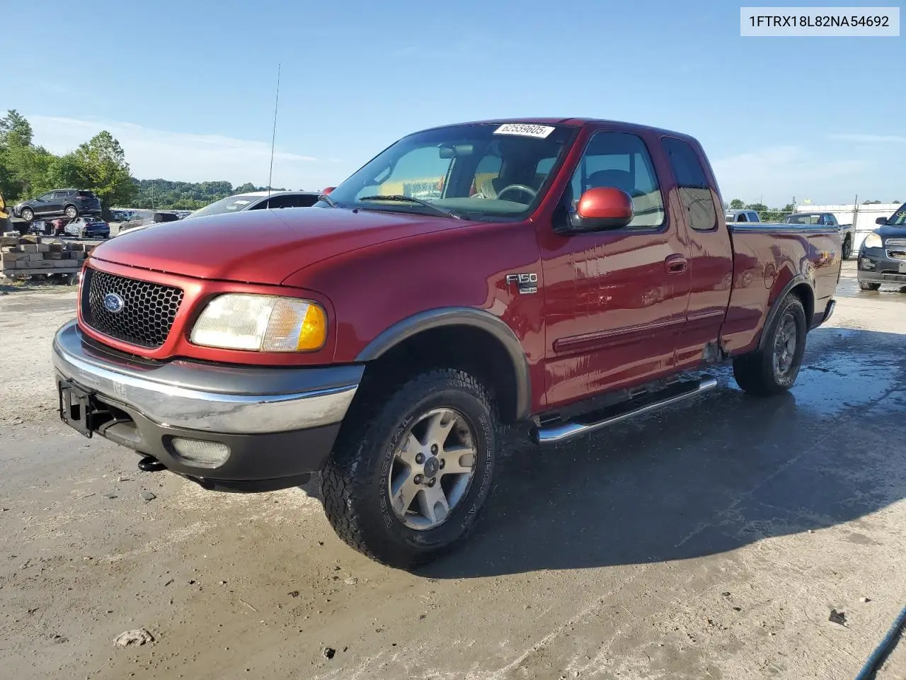 2002 Ford F150 VIN: 1FTRX18L82NA54692 Lot: 62559605