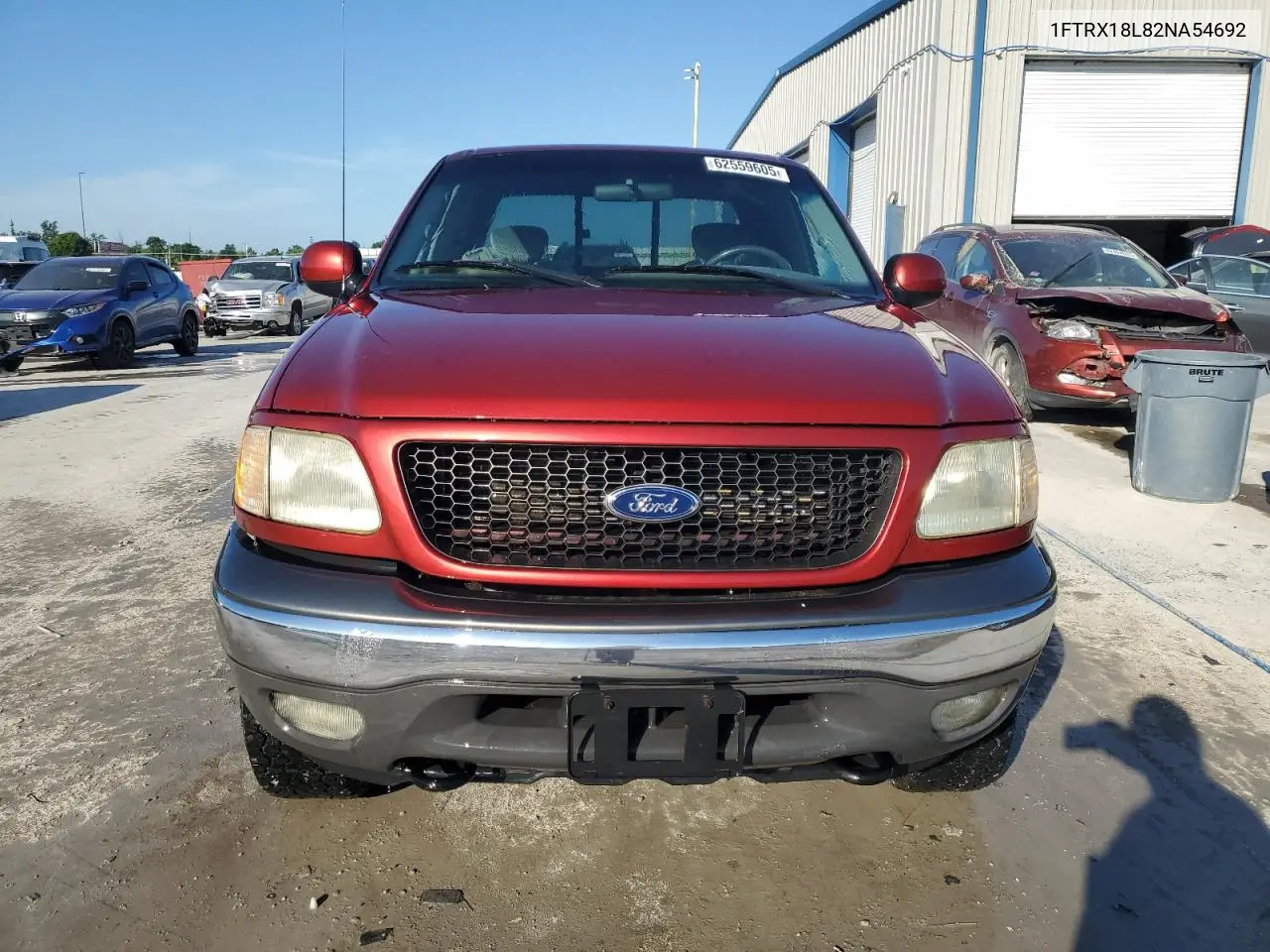 2002 Ford F150 VIN: 1FTRX18L82NA54692 Lot: 62559605