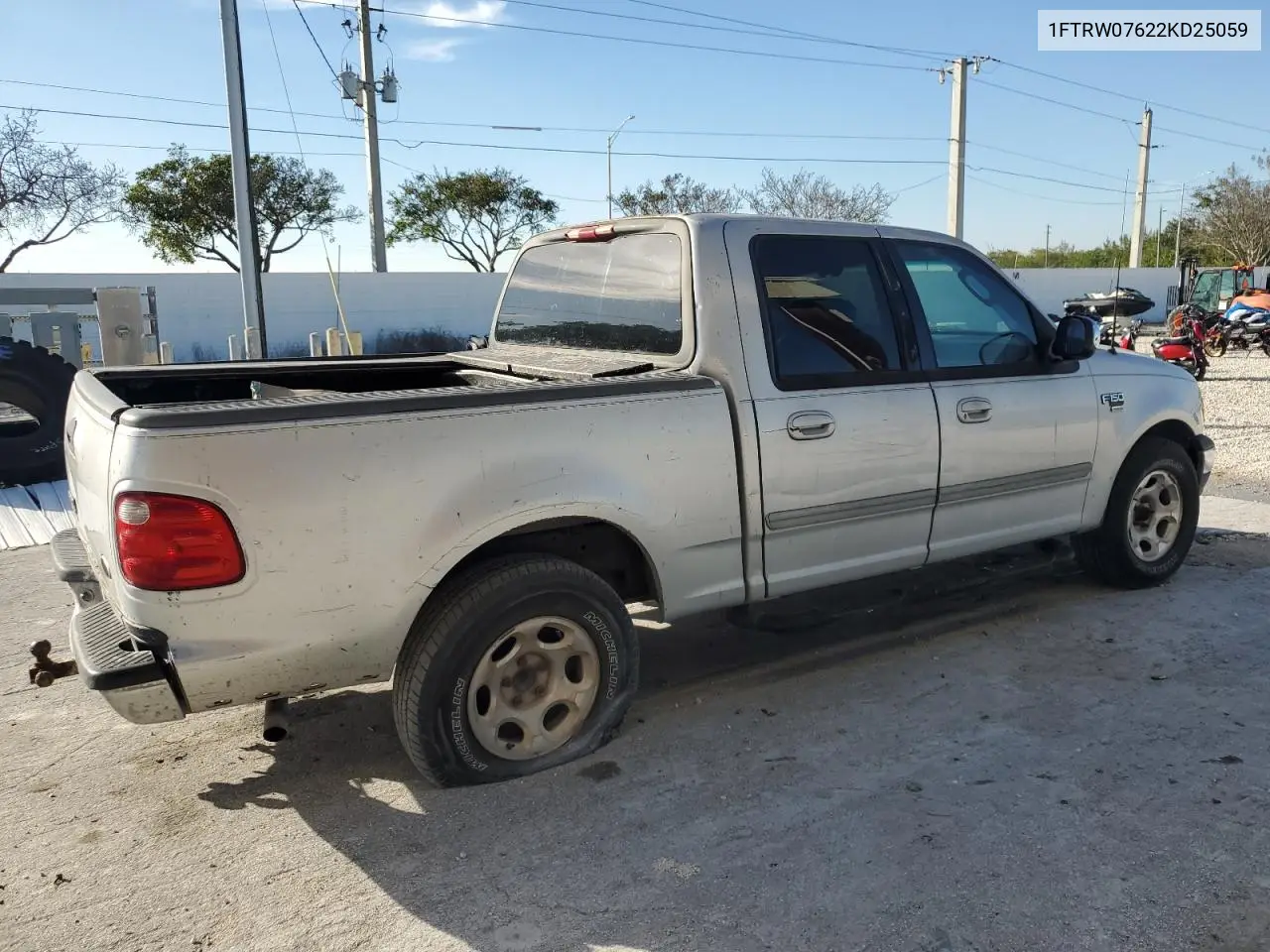 2002 Ford F150 Supercrew VIN: 1FTRW07622KD25059 Lot: 63338425