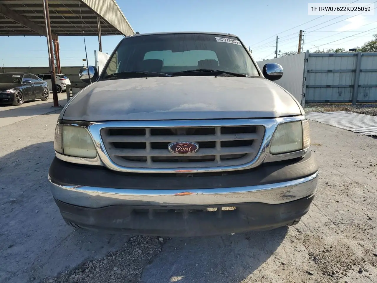 2002 Ford F150 Supercrew VIN: 1FTRW07622KD25059 Lot: 63338425