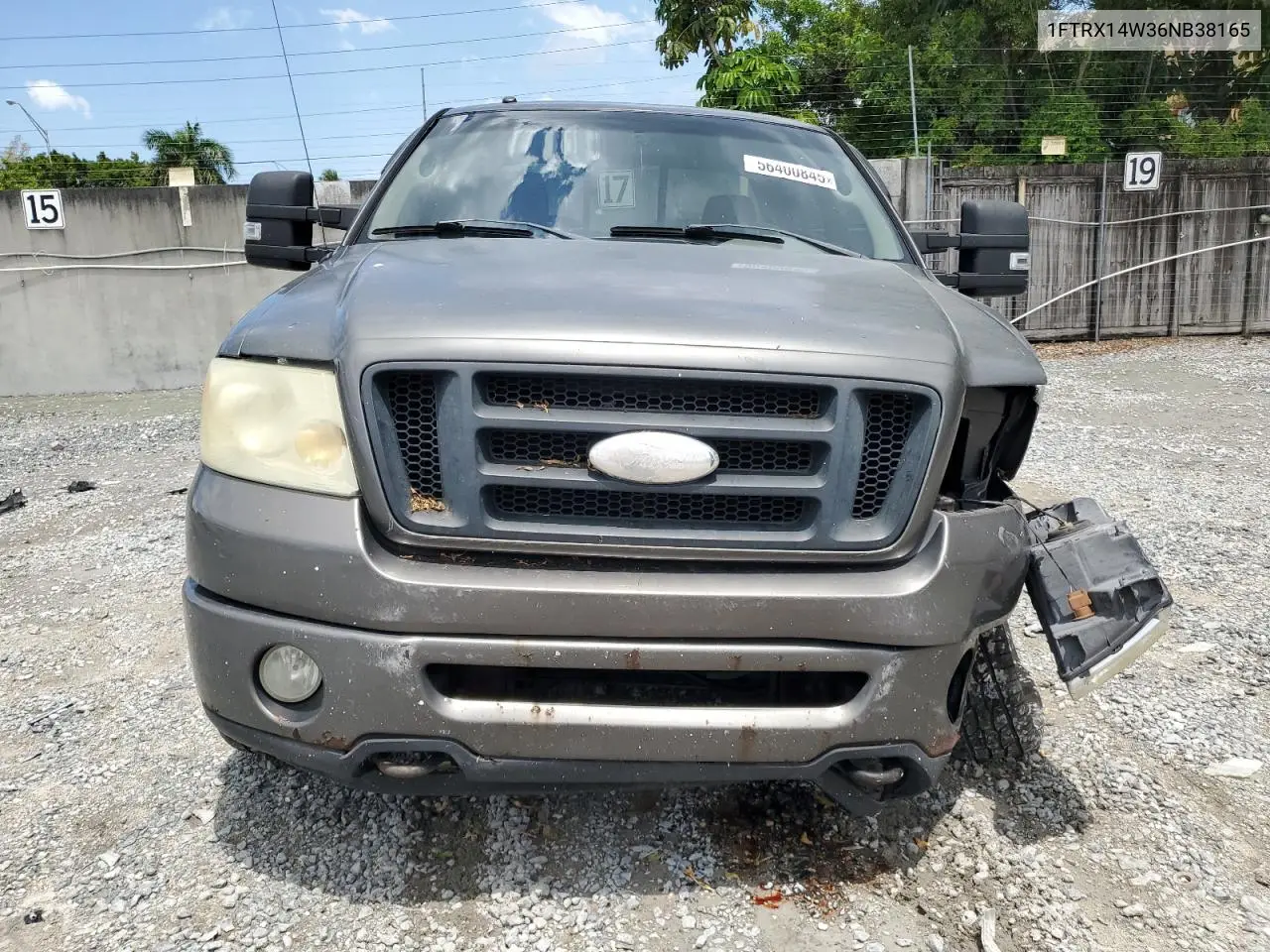 2006 Ford F150 VIN: 1FTRX14W36NB38165 Lot: 56400845