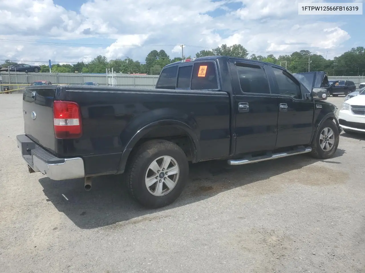 2006 Ford F150 Supercrew VIN: 1FTPW12566FB16319 Lot: 56421535