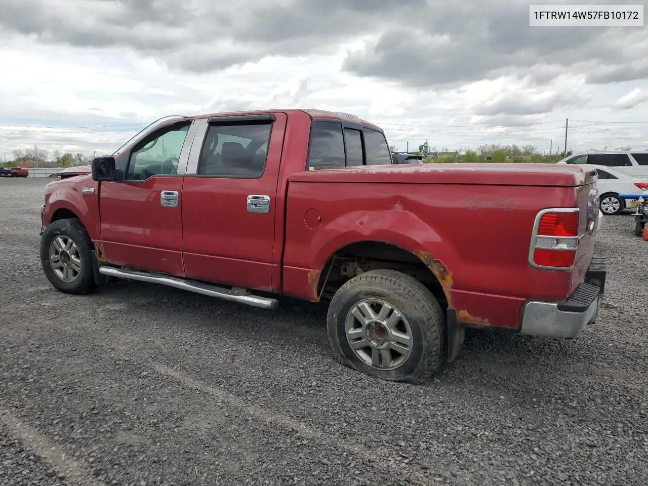 2007 Ford F150 Supercrew VIN: 1FTRW14W57FB10172 Lot: 56249205