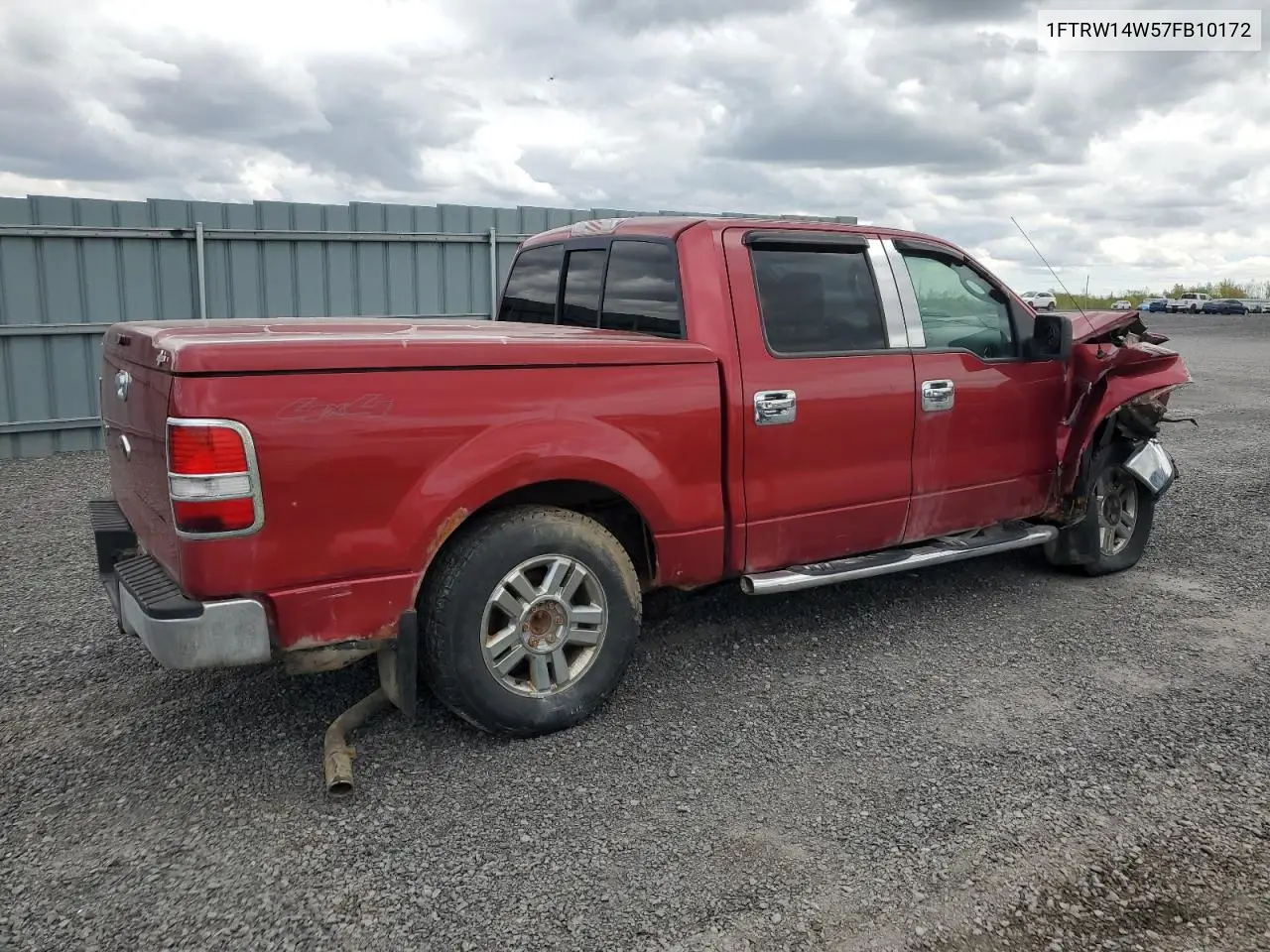 2007 Ford F150 Supercrew VIN: 1FTRW14W57FB10172 Lot: 56249205