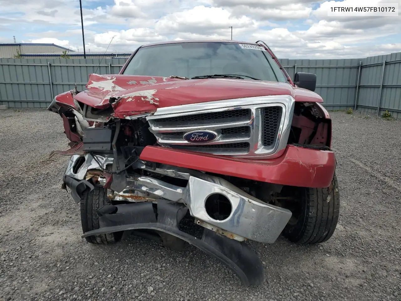 2007 Ford F150 Supercrew VIN: 1FTRW14W57FB10172 Lot: 56249205