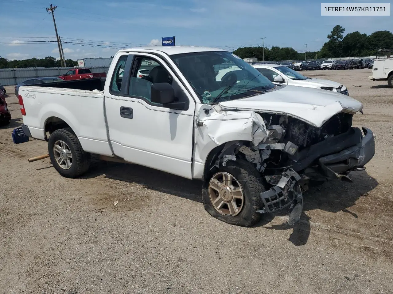 2007 Ford F150 VIN: 1FTRF14W57KB11751 Lot: 62639855